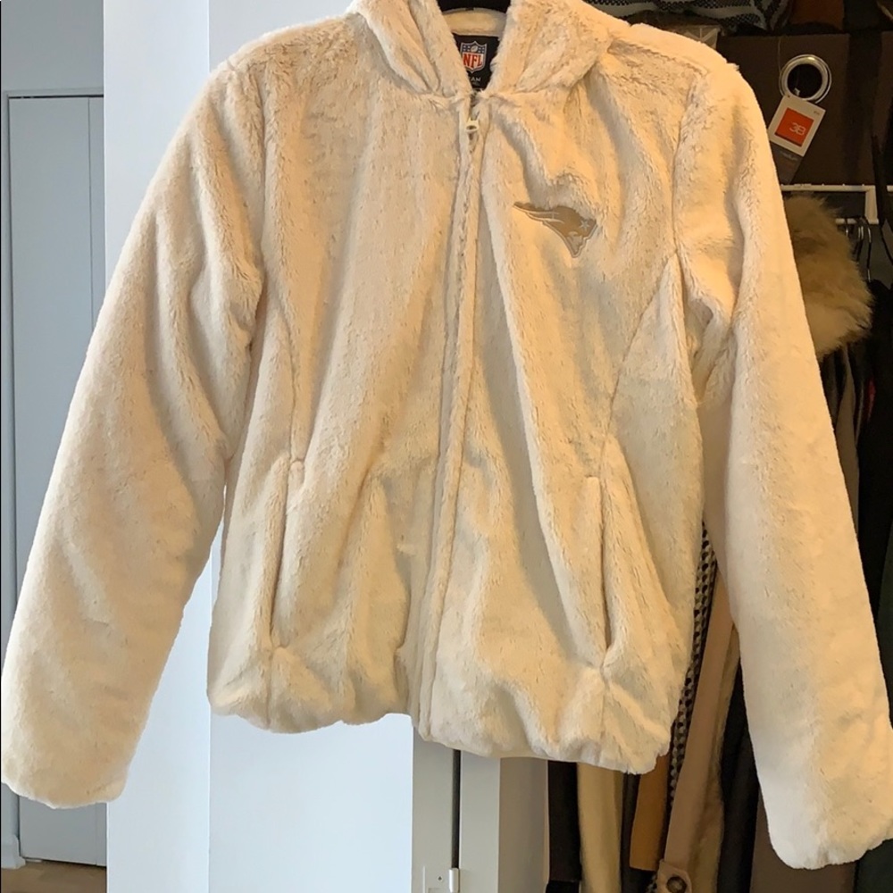Patriots Cream colored fake fur Jacket
